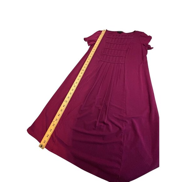 J. Jill Wearever Collection Womens XS Claret Burgundy Pleated Front A-Line Dress - Picture 9 of 9